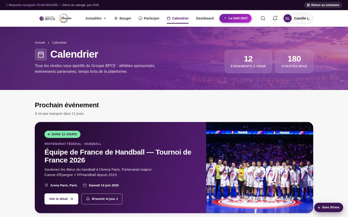 Aperçu du Calendrier