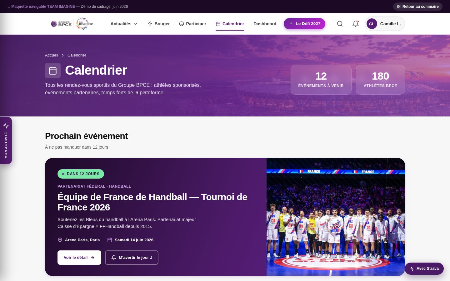 Aperçu du Calendrier